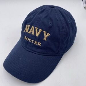 Navy Midshipman Soccer Hat Blue Cotton Strapback Clean Up Naval Academy